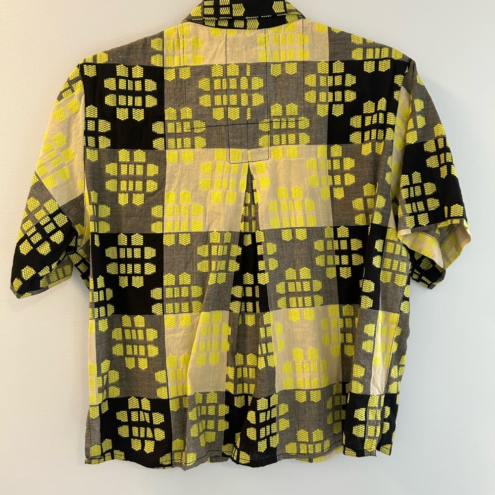 Ace & Jig Fluorescent Yellow and Black Patterned Murphy Shirt - Picture 2 of 3
